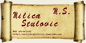 Milica Štulović vizit kartica